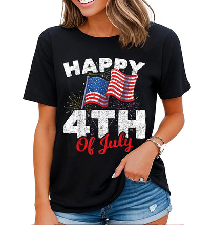 Patriotic American Independence Day Shirts for Women 4th of July USA T-Shirt