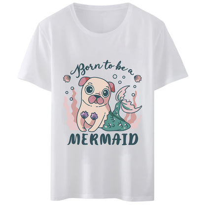 Women's T-Shirt - "Born to Be A Mermaid" Cute Seal Print