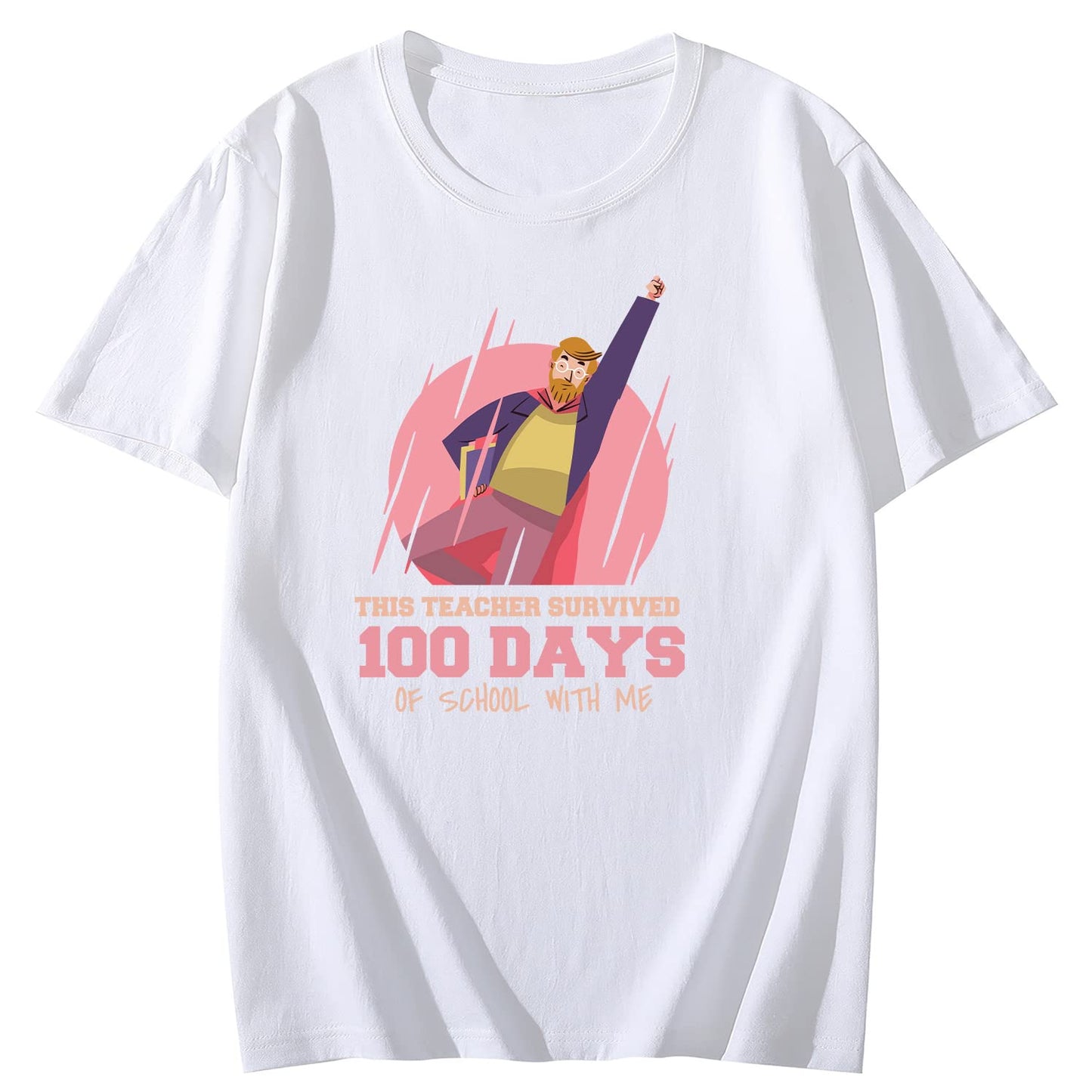 Women 100 Days of Coffee and Chaos Round Neck Short Sleeve T-Shirt Top