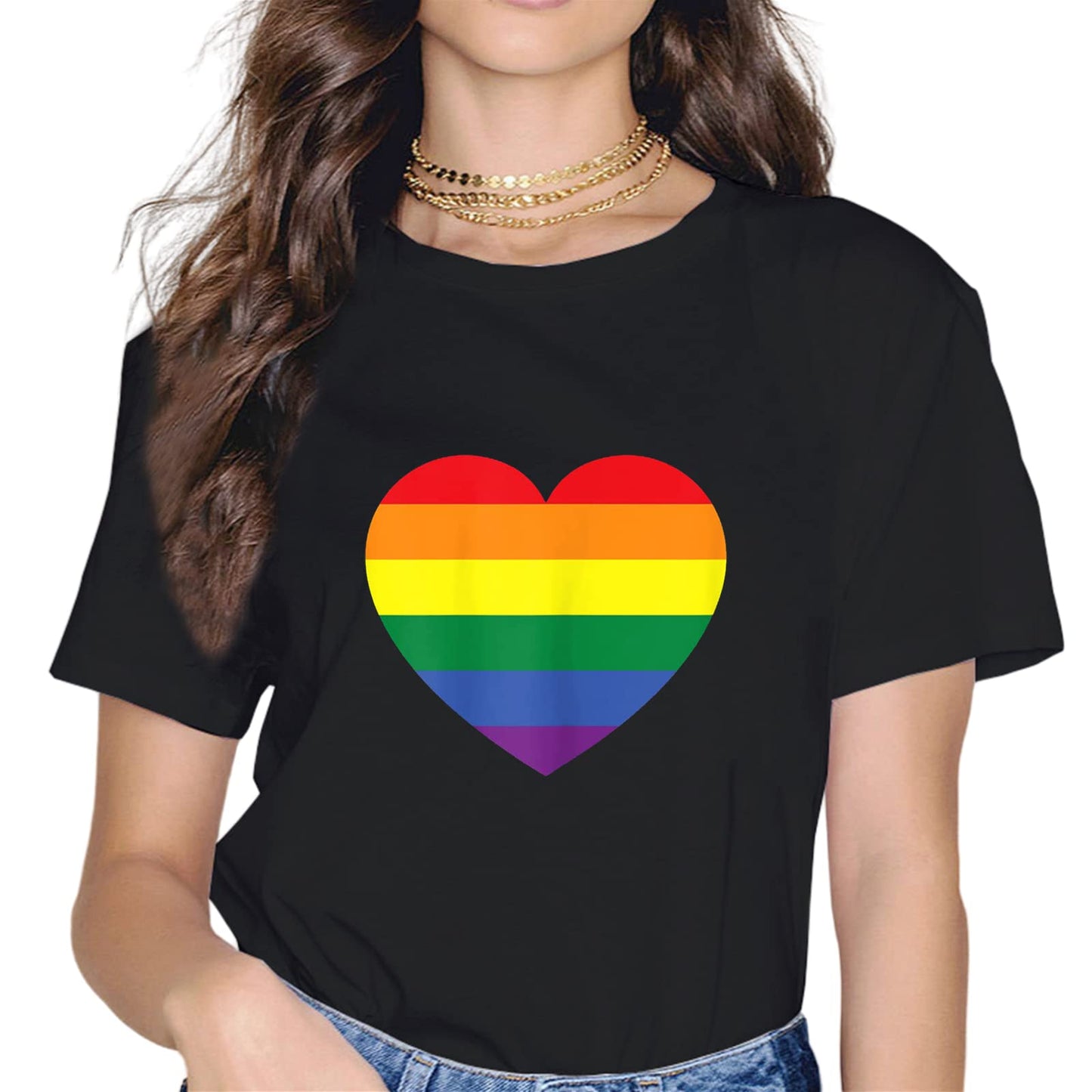 Rainbow Flag Human Rights LGBTQ+ Pride Month Gift T-Shirt