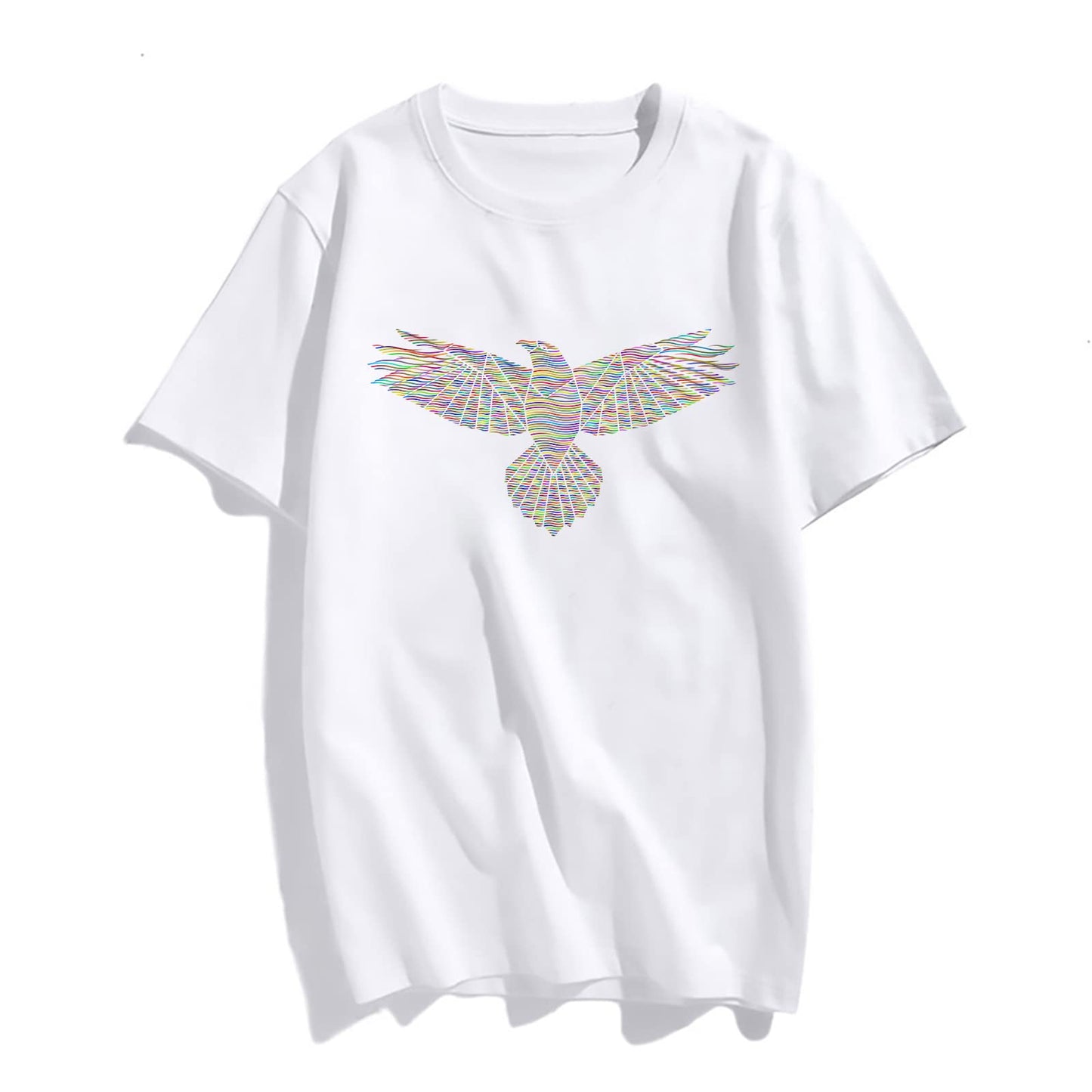 Colorful Eagle Graphic Short Sleeve T-Shirts for Women Summer Top