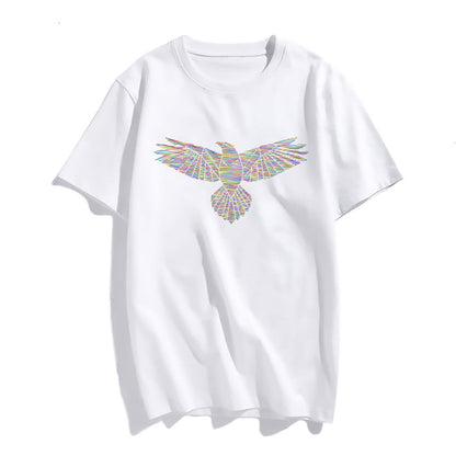 Colorful Eagle Graphic Short Sleeve T-Shirts for Women Summer Top