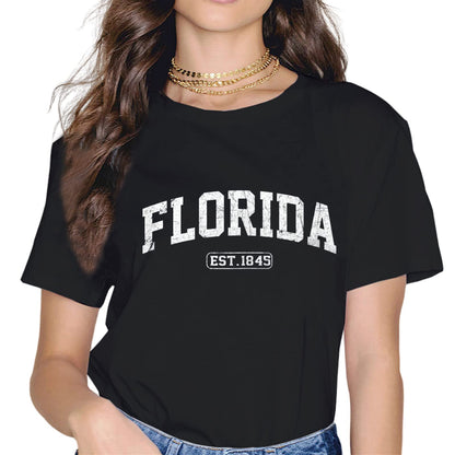 Summer Florida Vacation Short Sleeve Casual Round Neck Tee Shirt