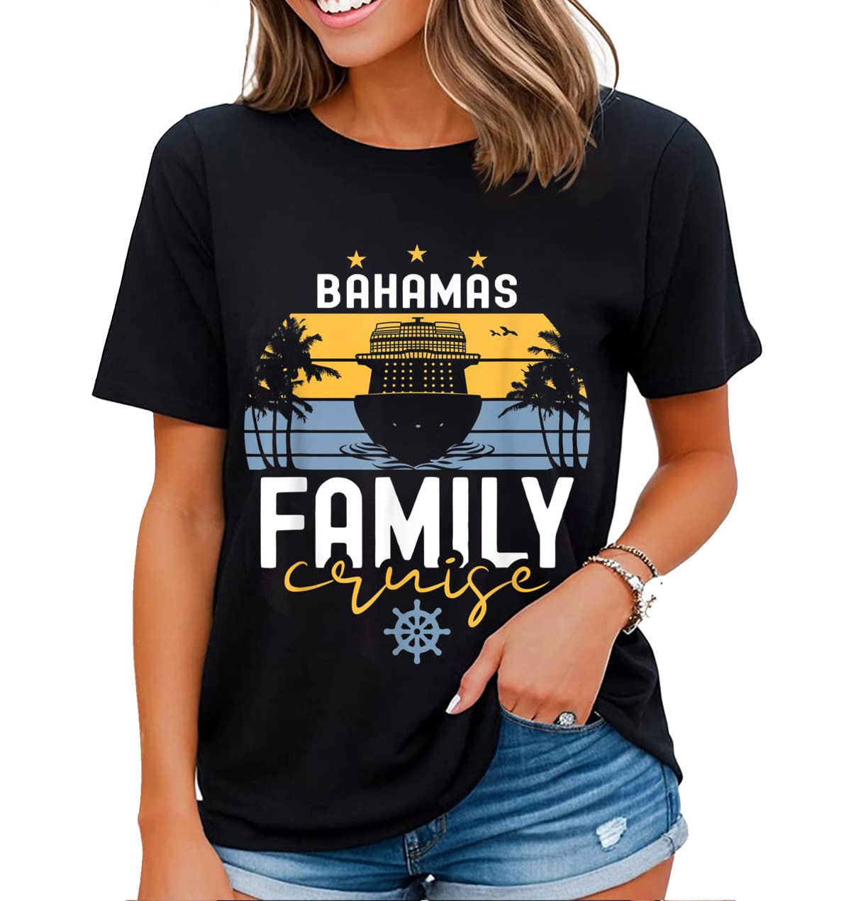 Family Cruise Ship Small Group Vacation Travel Shirt Cruise Vacation Graphic T-Shirt for Women