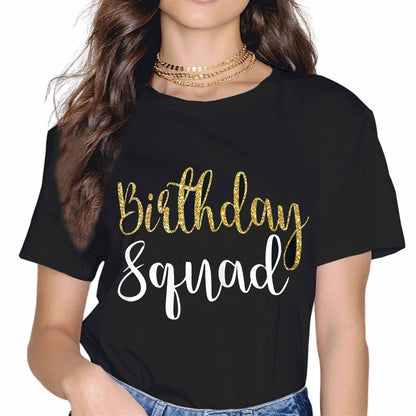 Birthday Squad Party Fashion Short Sleeve Casual Round Neck Gift T-Shirt