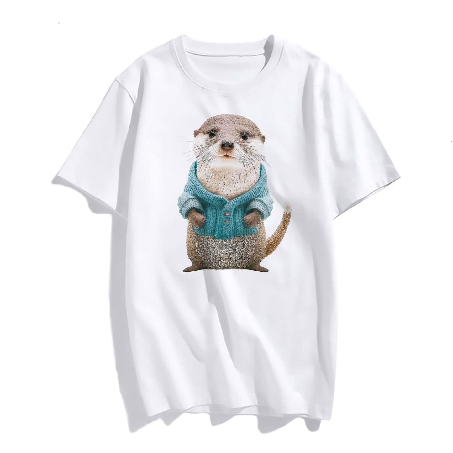 Women's Summer Casual Cute Otter Graphic T-Shirt