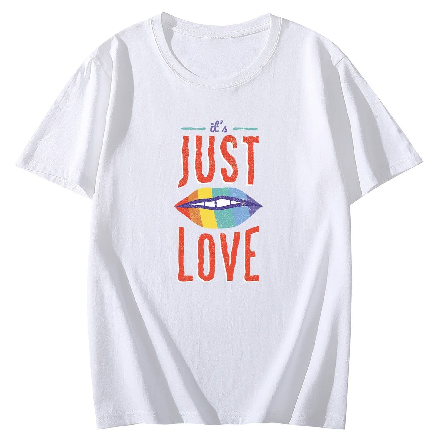 It's Just Love Shirt for Women Short Sleeve Comfort Tops T-Shirt