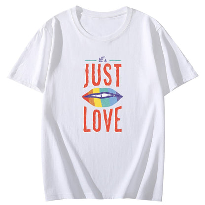 It's Just Love Shirt for Women Short Sleeve Comfort Tops T-Shirt
