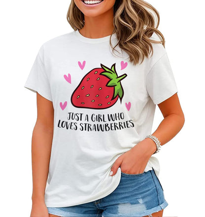 Cute Strawberry Shirt Women Funny Fruit Gift Strawberry Lovers T-Shirt