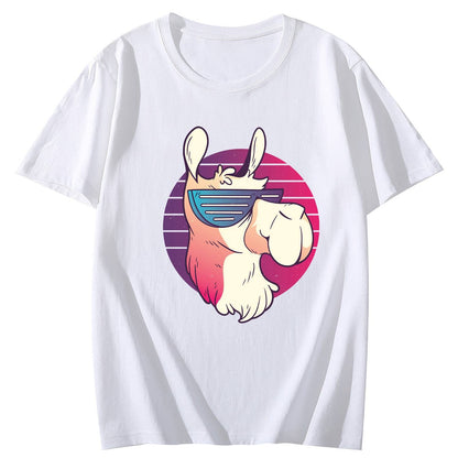 Llama Sungalsses Short Sleeve Comfort Tops T-Shirts for Women