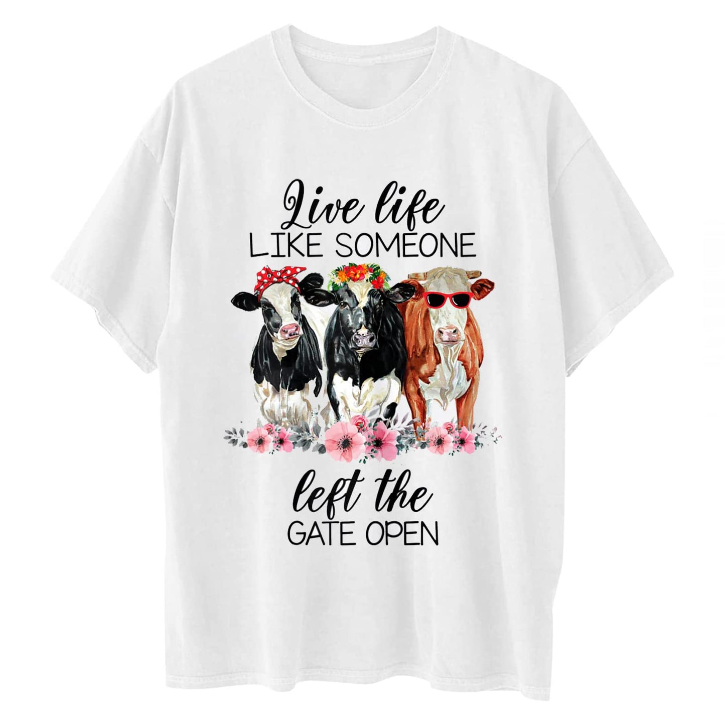 Women's "Just a Girl Who Loves Cow" T-Shirt - Cute Graphics