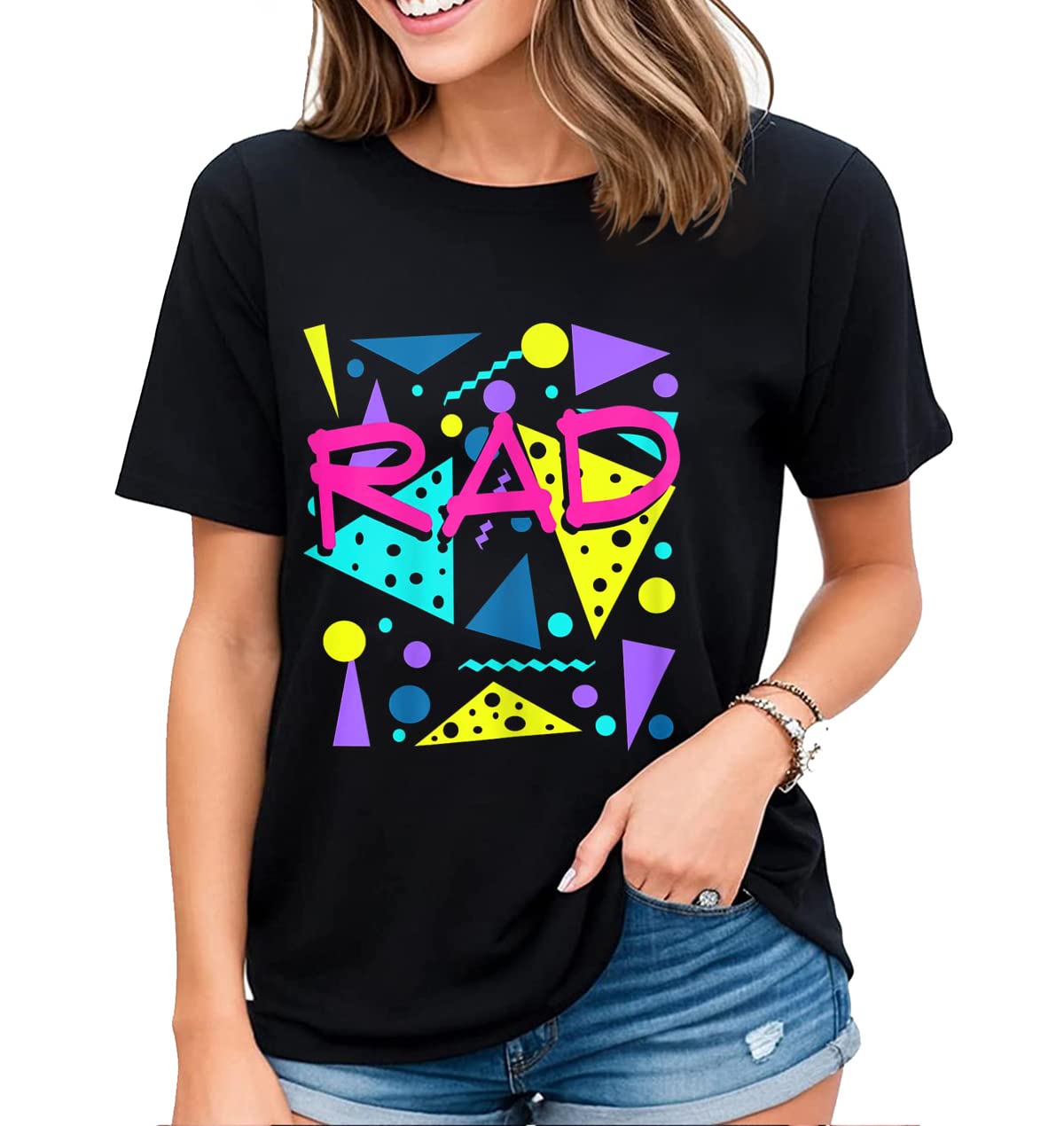 Women's Shirt Rad 80s Radical Tops Vintage Eighties Party T-Shirts