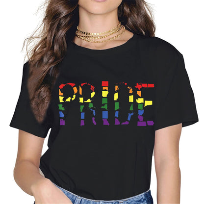 Women LGBTQ Gay & Lesbian Pride Rainbows Flag Tops T-Shirt Pride Month Shirt Casual Short Sleeve Crew Neck Shirts Gift Tee