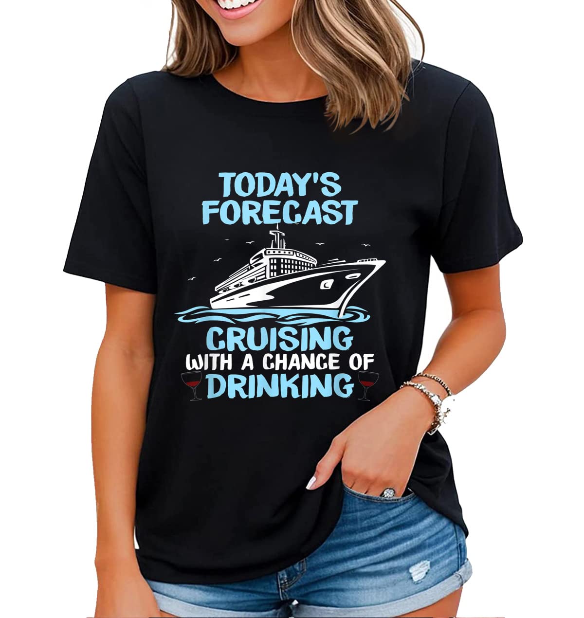 Family Cruise Ship Small Group Vacation Travel Shirt Cruise Vacation Graphic T-Shirt for Women