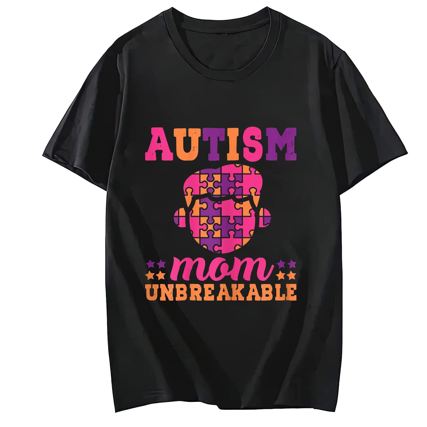 I'm A Proud Autism Grandma Puzzle Ribbon Butterfly Awareness Short Sleeve T-Shirt