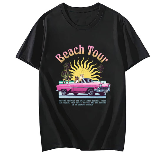 Beach Tour Shirt for Women Short Sleeve Comfort Tops T-Shirt