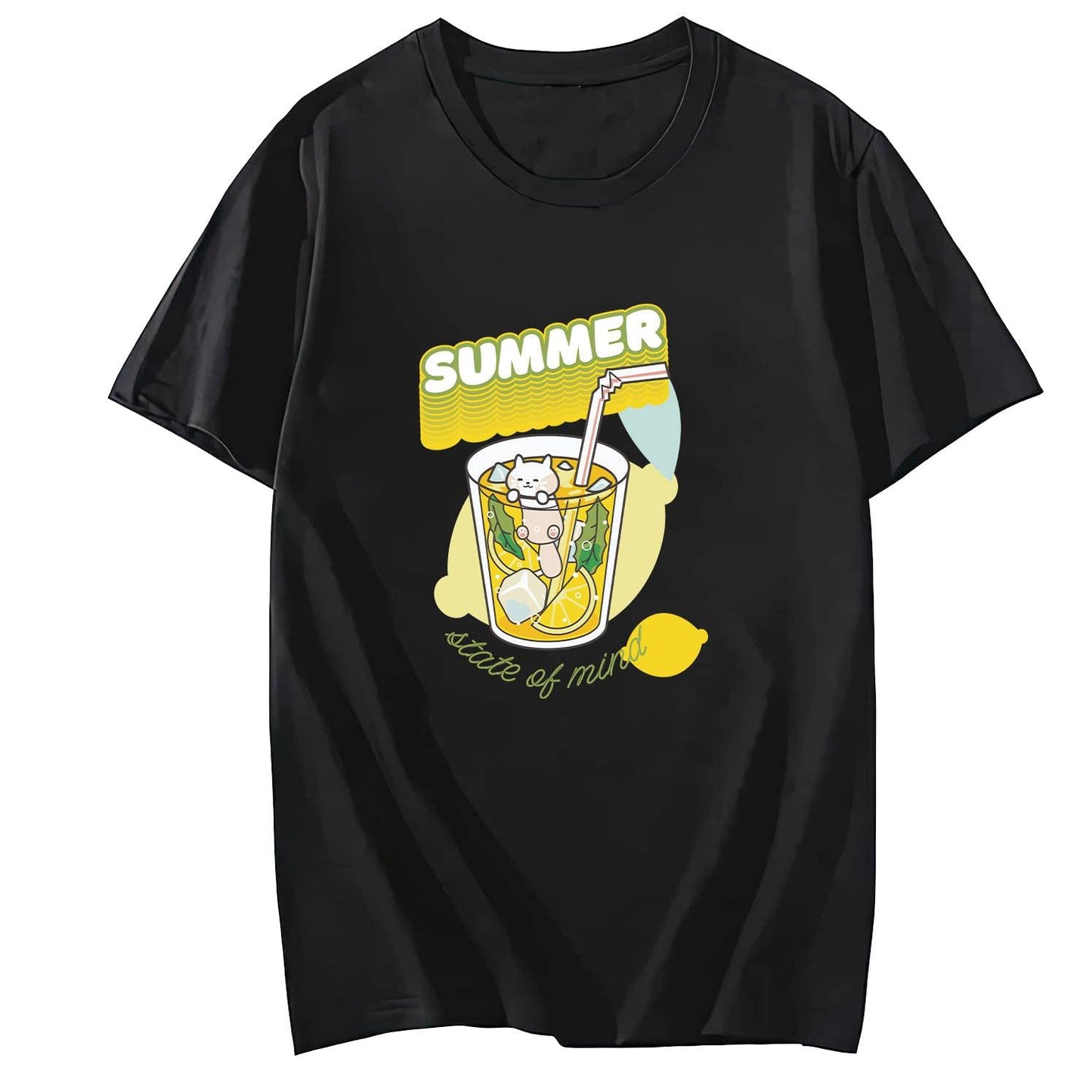 Summer Kitten Shirt Short Sleeve Comfort Tops T-Shirt for Women