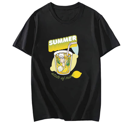 Summer Kitten Shirt Short Sleeve Comfort Tops T-Shirt for Women