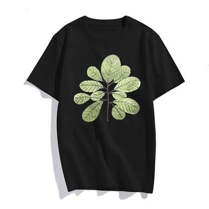 Tree Leaves Graphic Short Sleeve T Shirts for Women Summer Tops