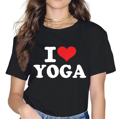 Tops for Women I Love Yoga T-Shirt Yoga Workout Cute Graphics Casual Short Sleeve Crew Neck Shirts Gift Tee