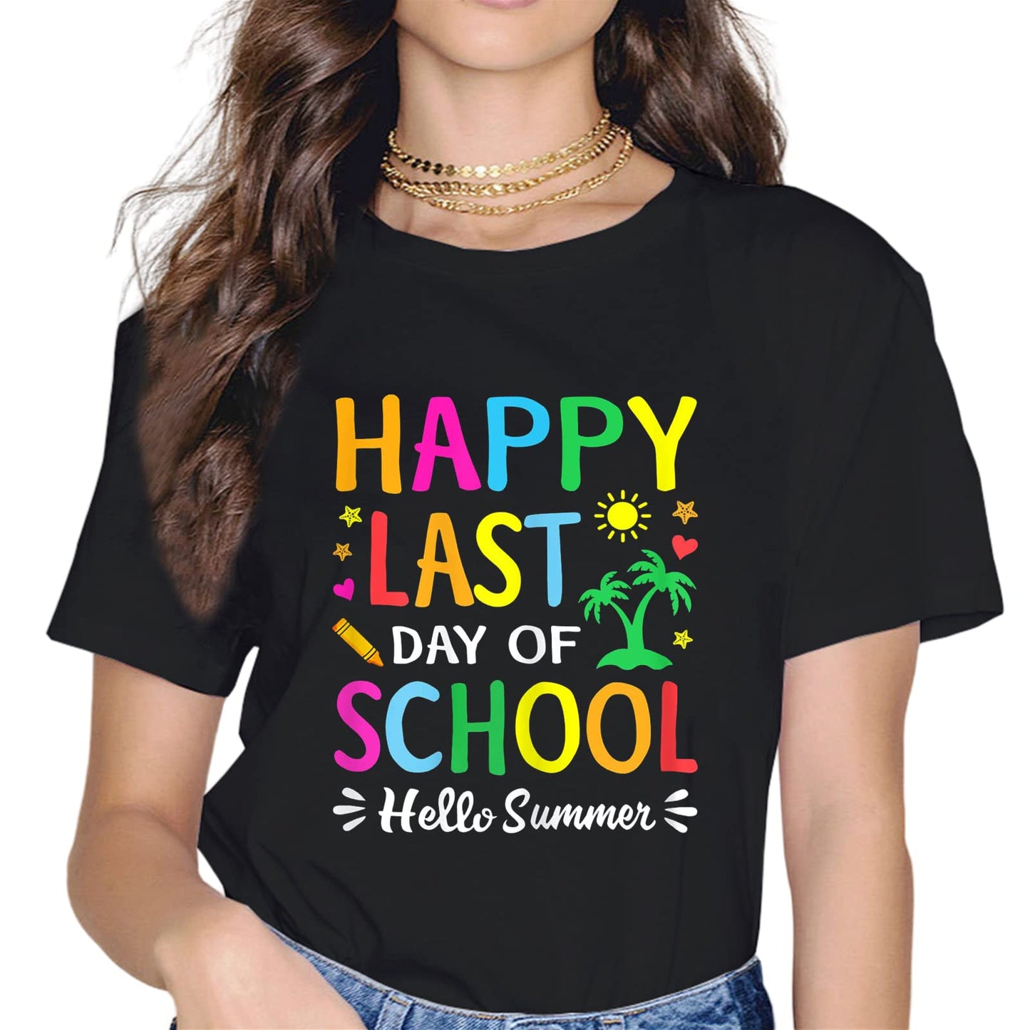 Sassalilly Happy Last Day of School Teacher Student Graduation Fun T-Shirt