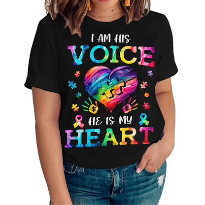 Autism Watercolor Heart T-Shirt - Casual Graphics