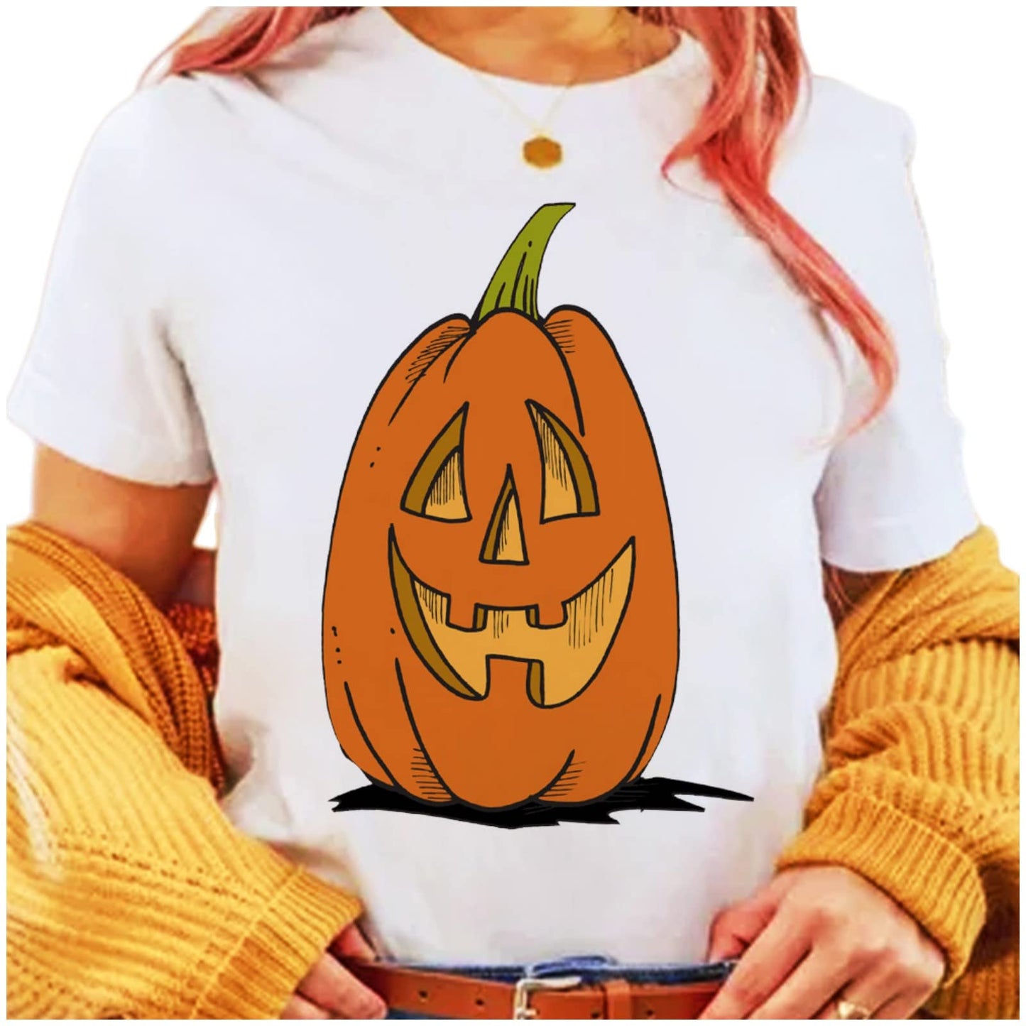 Stravel Summer Halloween T-Shirt - Casual Round Neck