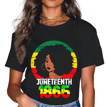 Sassalilly Retro Juneteenth Day 1865 Afro Melanin Black Women T-Shirt