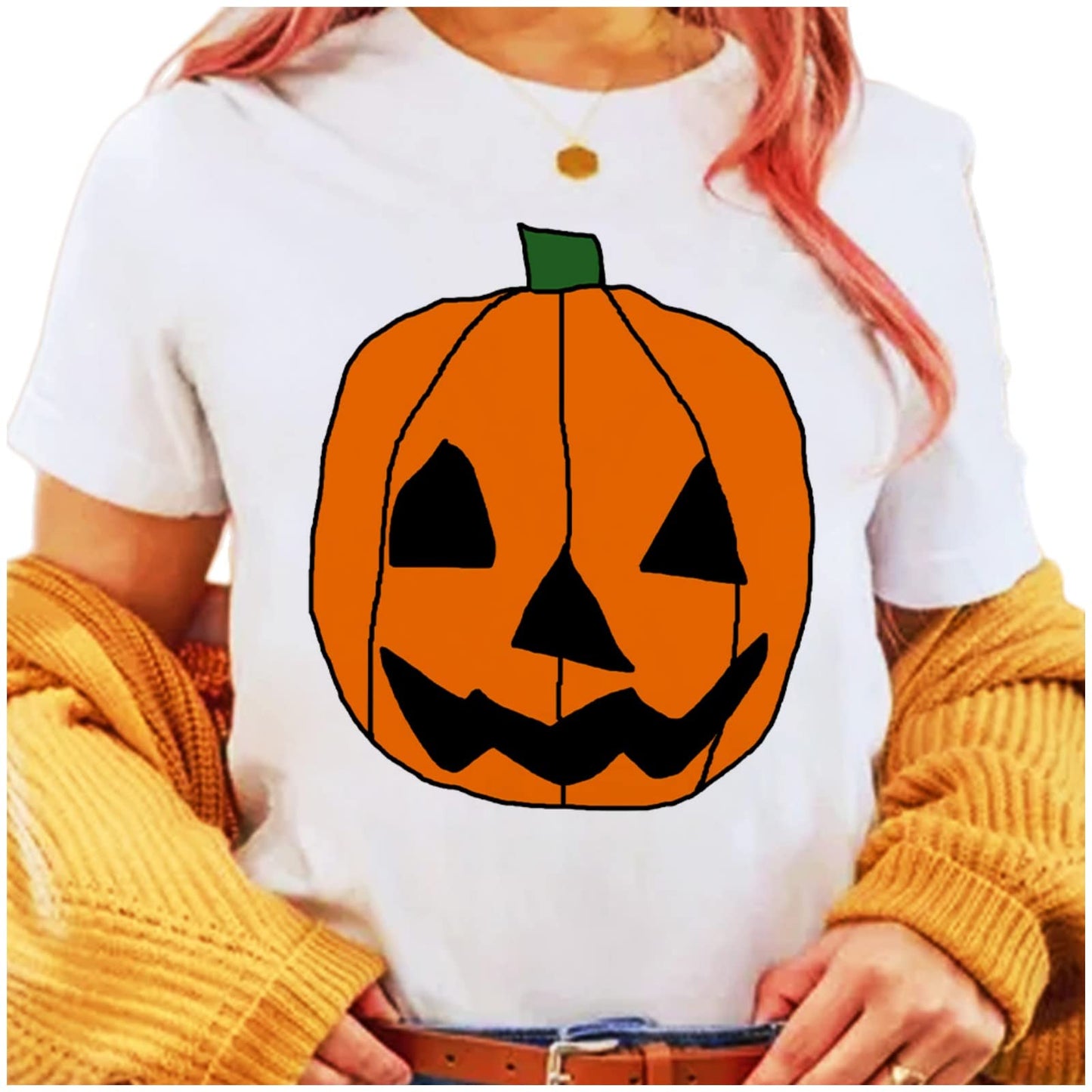 Stravel Summer Halloween T-Shirt - Casual Round Neck