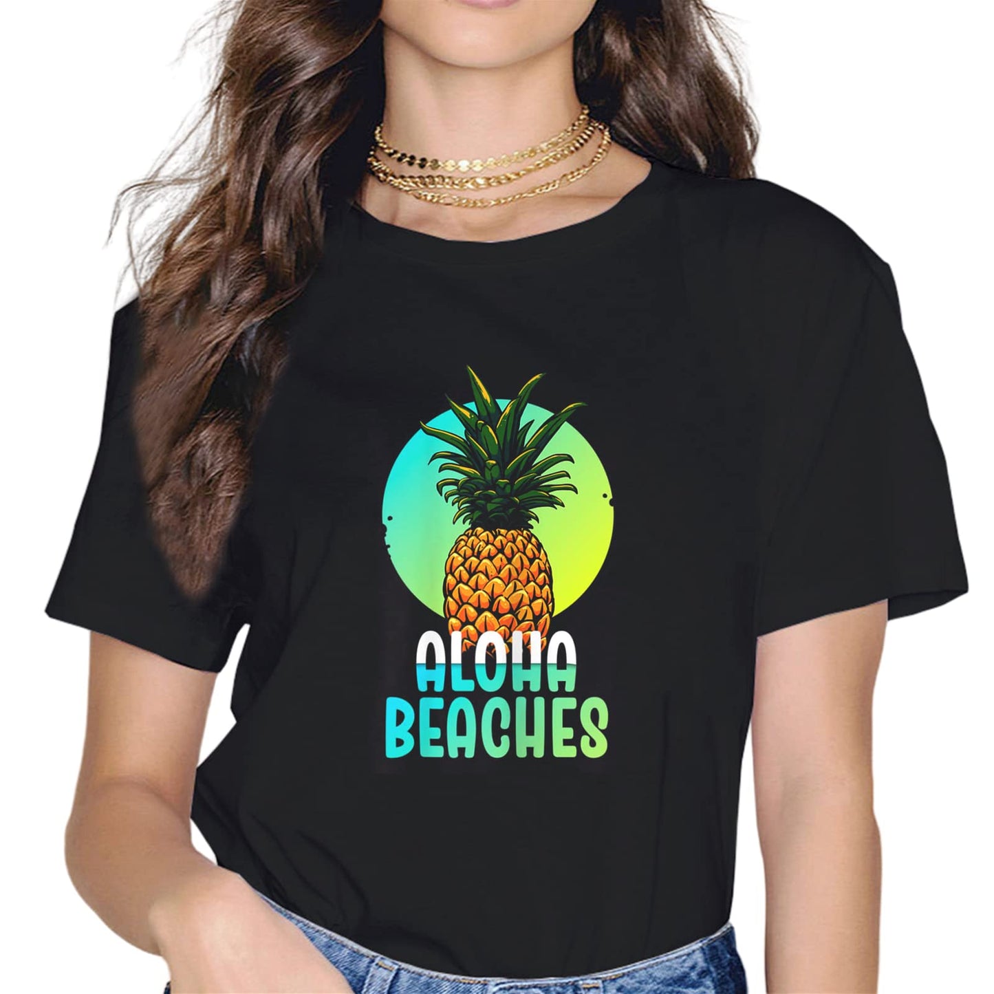 Aloha Beaches Tropical Hawaiian Summer Island Vacation Party T-Shirt