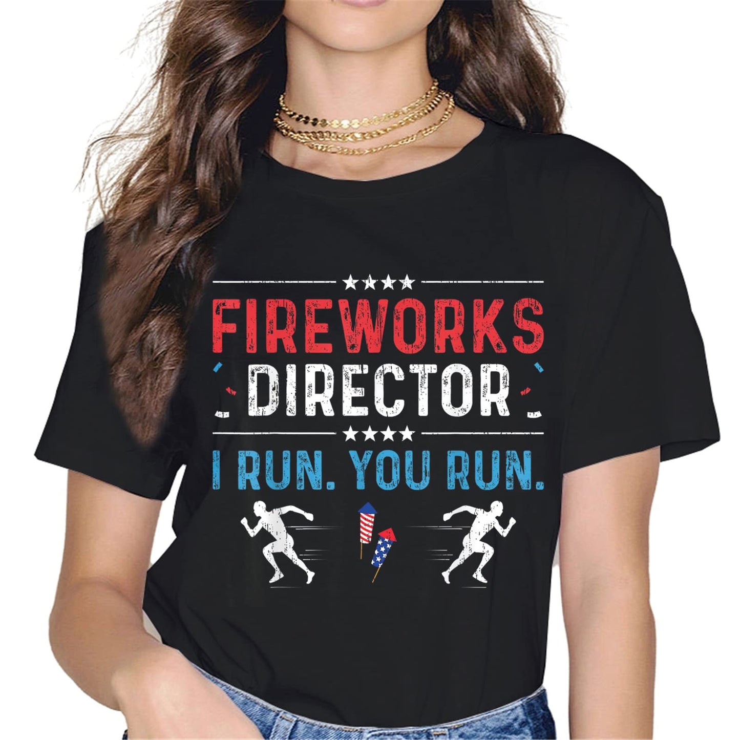 Just Here to Bang 4th of July Firework T-Shirt - Patriotic Graphics