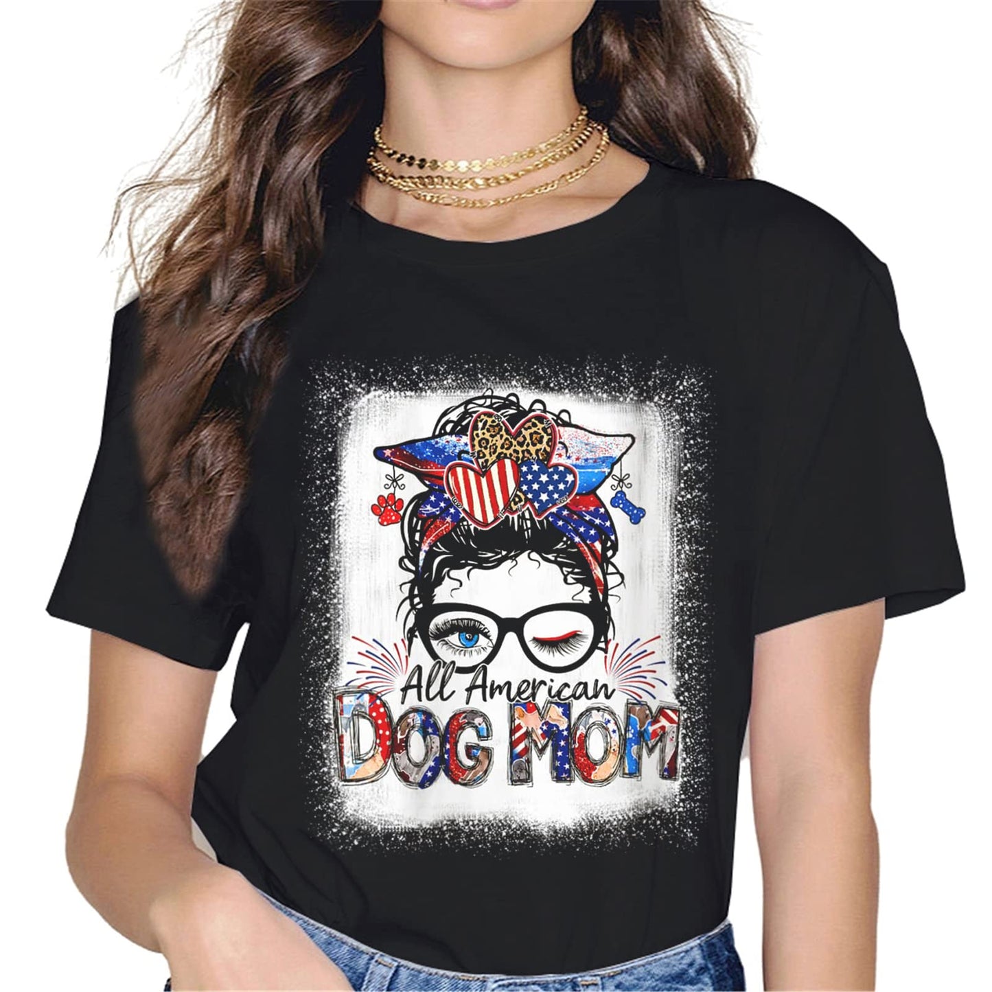 Dog Paw American Flag T-Shirt - Patriotic Graphics