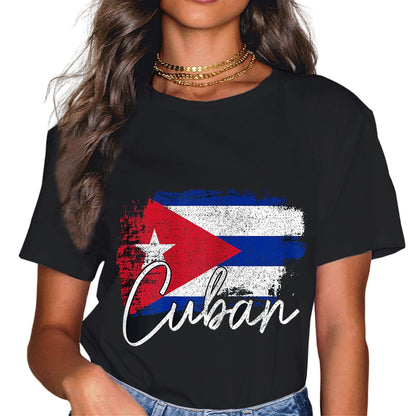 Sassalilly Cuba Patriotic Cuban Pride Flag Patriotic Cuba T-Shirt