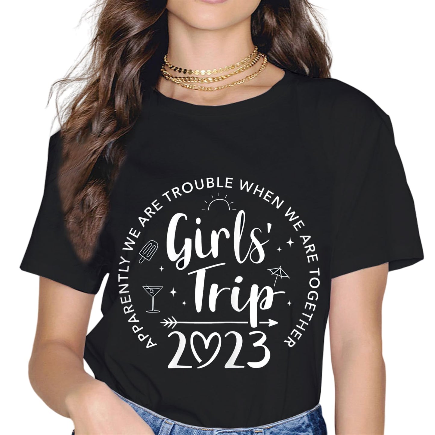 Sassalilly Girl's Trip 2023 Great Memories Girls Vacation Party T-Shirt