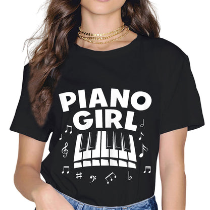 Sassalilly Piano Girl Women Gift Piano T-Shirt