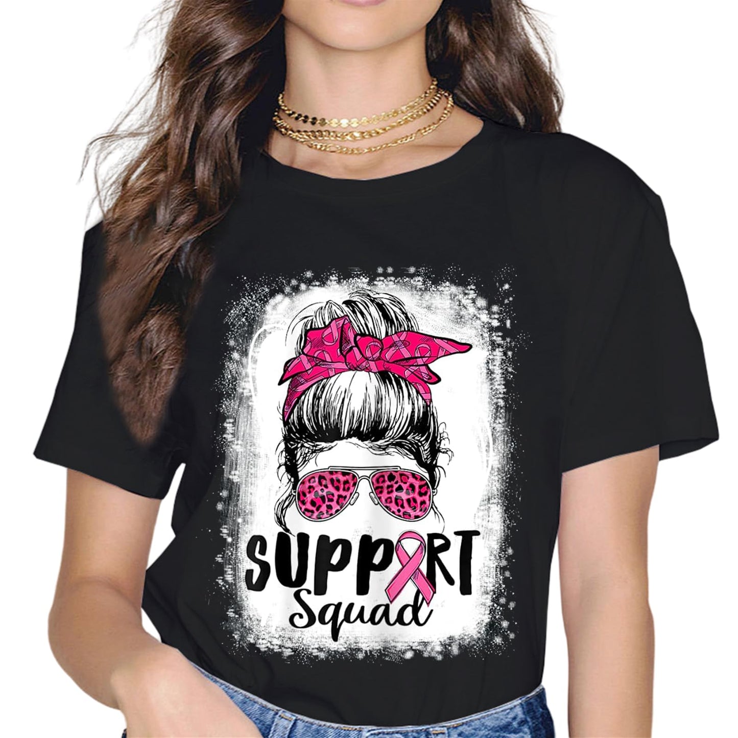 Breast Cancer Warrior Support Squad Breast Cancer Awareness T-Shirt