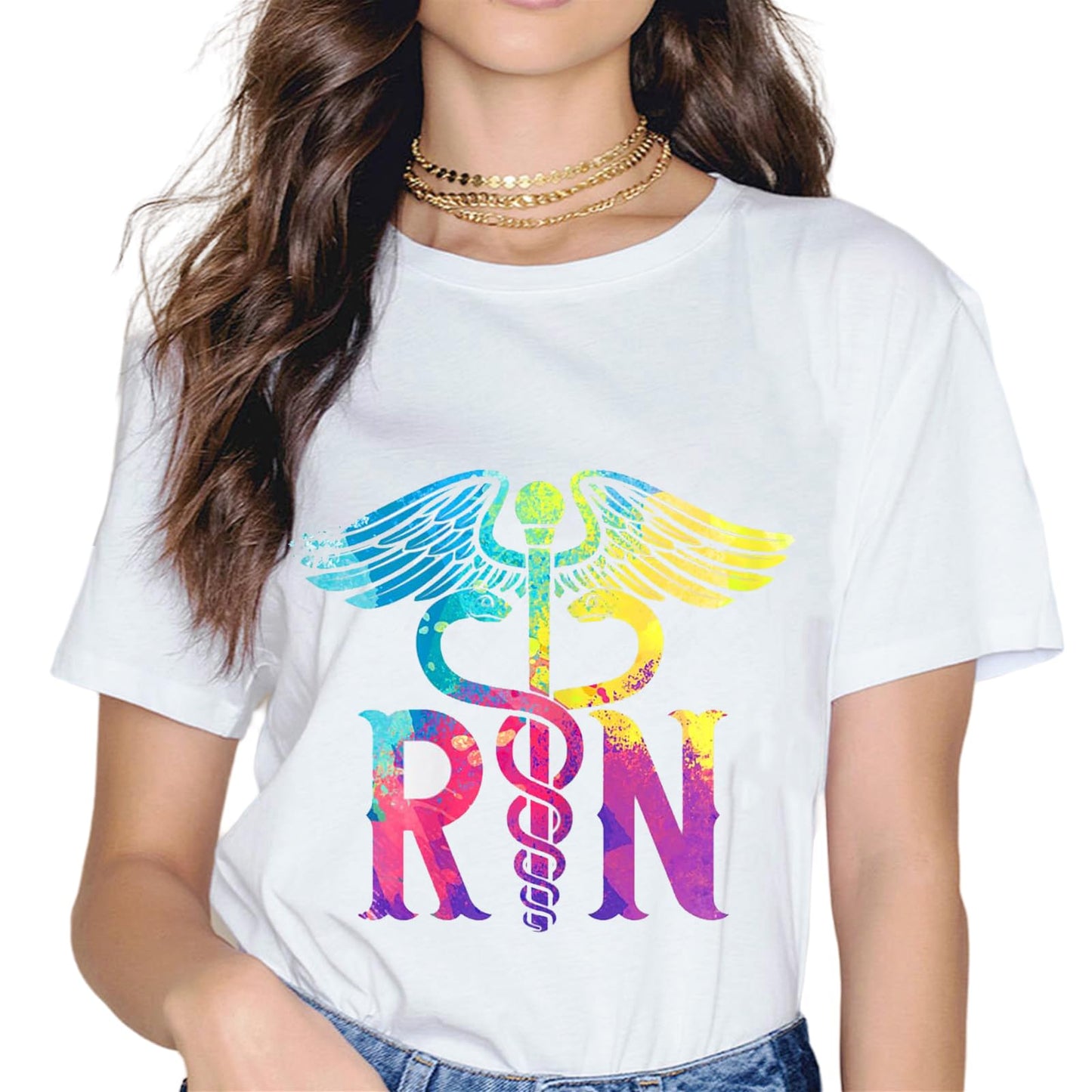 Nursing RN Registered Nurse Funny Medical Tie Dye T-Shirt