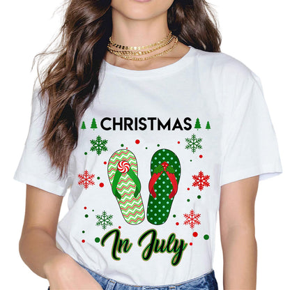 Christmas in July Funny Summer Vacation Graphic T-Shirt