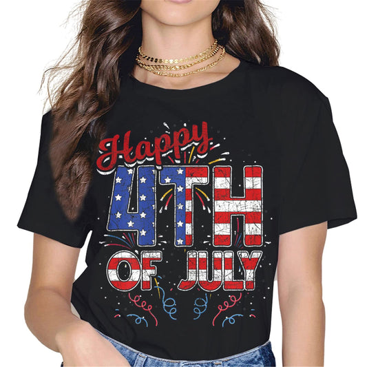 American Flag Party Tee - Happy 4th of July Women's Tops