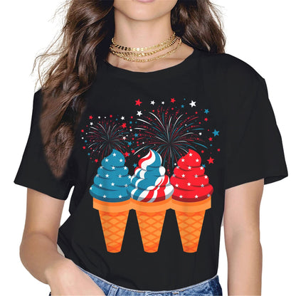 4th of July Firework Ice Cream T-Shirt - Unisex Graphics