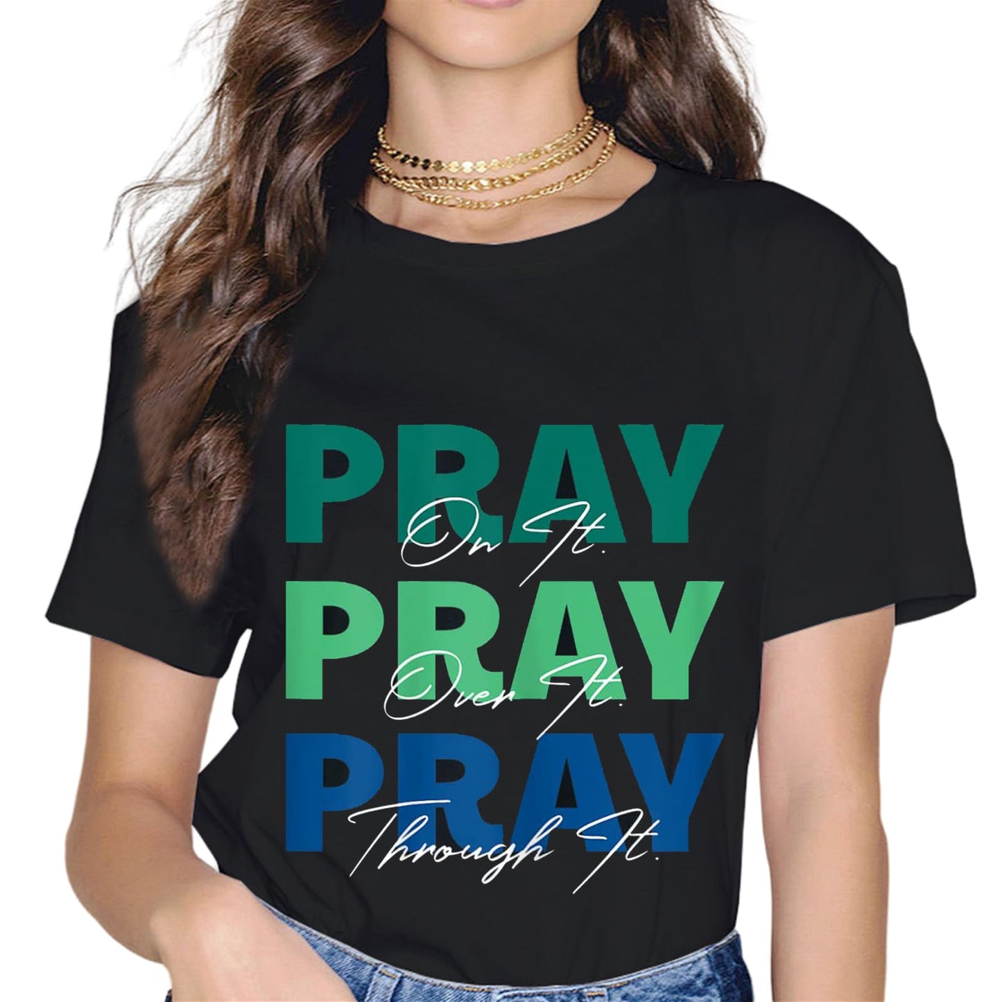 Sassalilly Pray Pray Pray T-Shirt-Religion Graphics