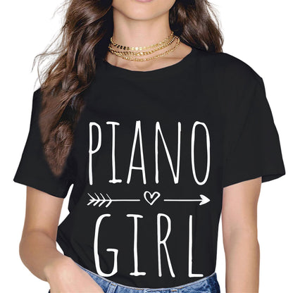 Sassalilly Piano Girl Women Gift Piano T-Shirt