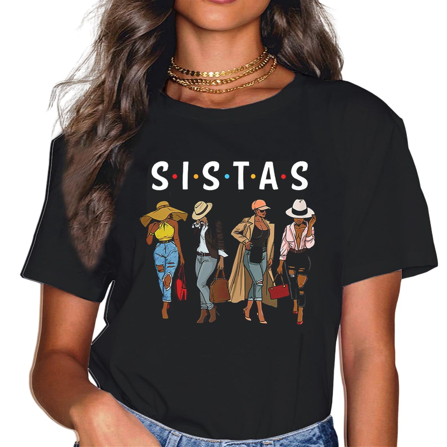 LastFor1 Women Sistas Afro Women Together Birthday Tee T-Shirt