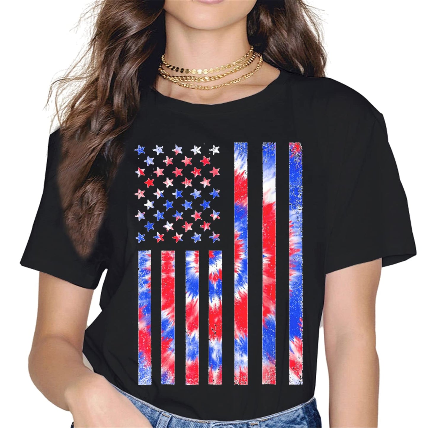 4th of July Tie Dye T-Shirt - Patriotic USA Graphics