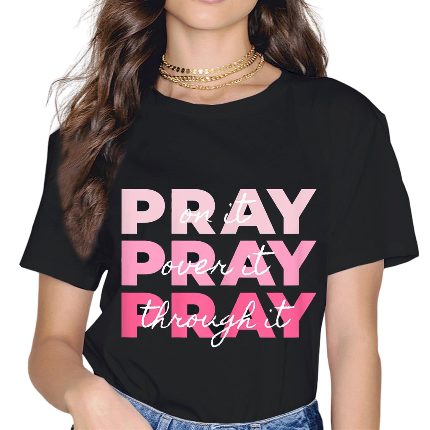 Sassalilly Pray Pray Pray T-Shirt-Religion Graphics