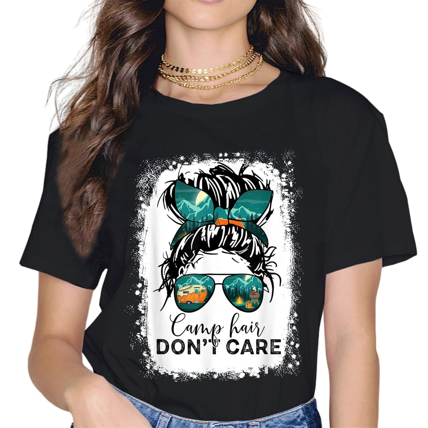 Camp Hair Don't Care Camping T-Shirt for Women