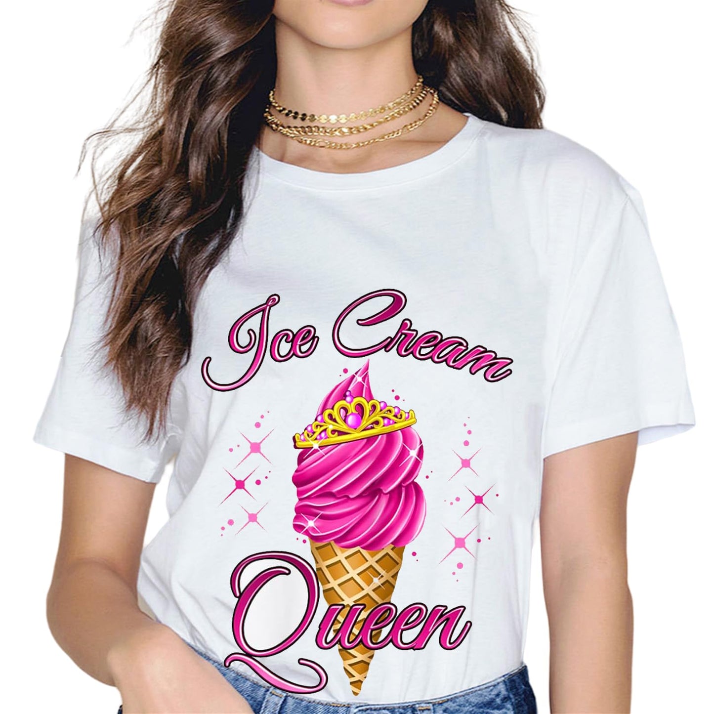 Ice Cream Popsicles Gift for Girls & Women Ice Cream Cone T-Shirt