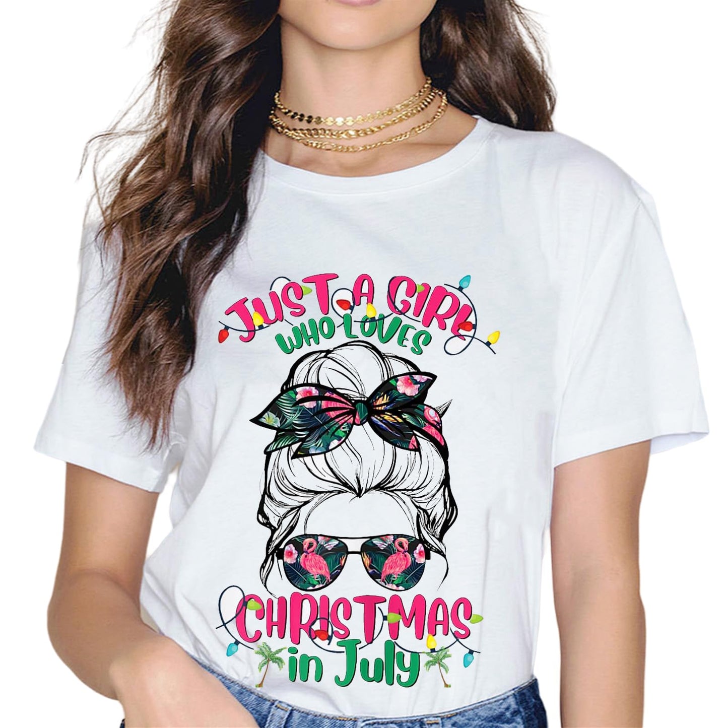 Christmas in July Funny Summer Vacation Graphic T-Shirt