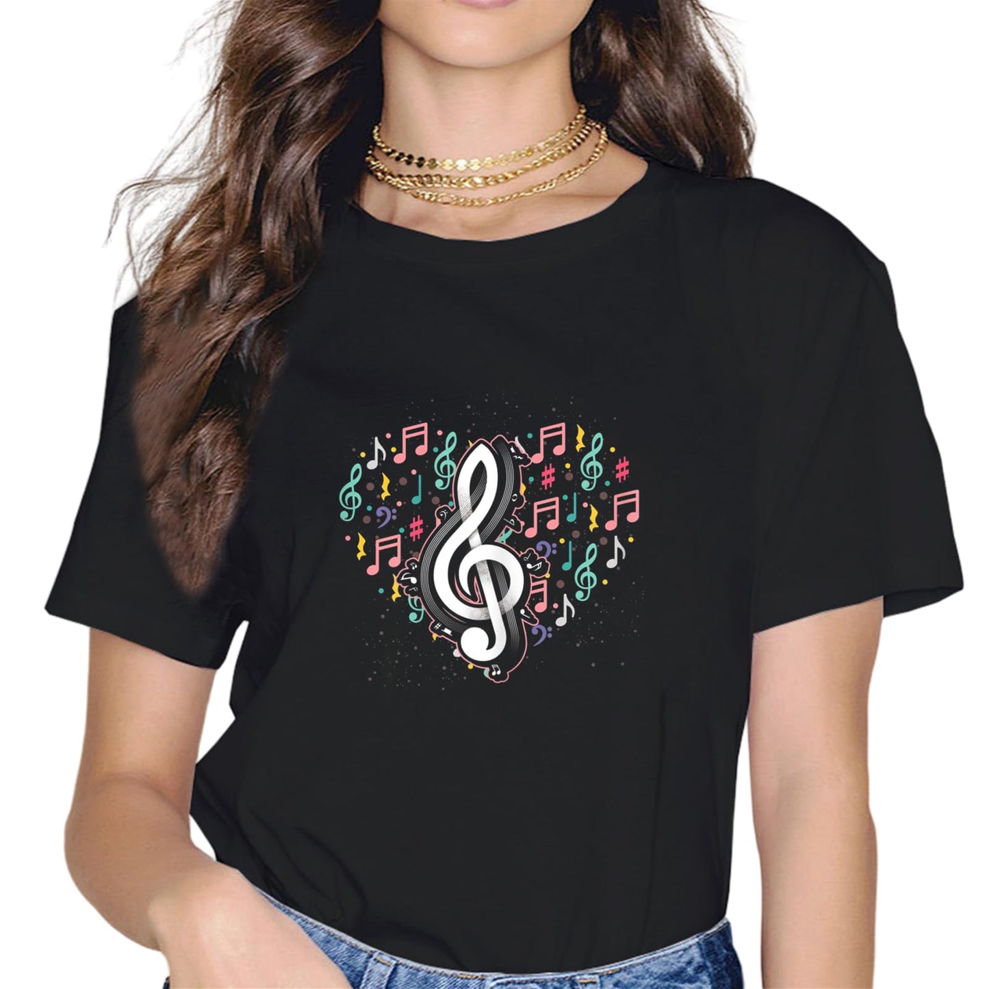 Sassalilly Music Lover Music Notes Musician Music T-Shirt