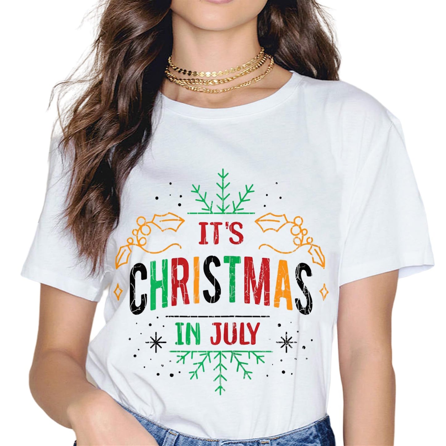 Christmas in July Funny Summer Vacation Graphic T-Shirt